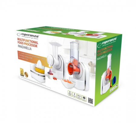 Robot de Bucătărie Multifuncțional Esperanza EKM027, 150 W, Bol 0.5 L, Feliere, Storcator, Macinare, Alb pukika.ro [4]