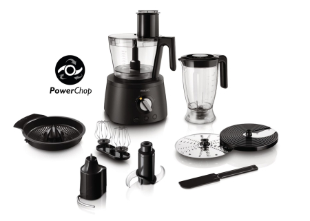 Roboți de Bucătărie - Robot de Bucătărie Philips Viva Collection HR7776/90, 1300 W, Bol 2.2 L, 12 viteze, Pulse, Accesorii multiple, Negru pukika.ro
