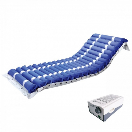 Saltele Antiescare - Saltea antiescare cu compresor, 17 camere, greutate maxima 120 Kg, PVC, Albastru/Alb pukika.ro