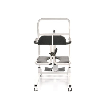 Scaun cu rotile sanitare si carucior de dus MHD, cu butoane, greutate maxima 135 Kg, Alb/Negru pukika.ro [1]