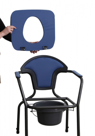 Scaun cu toaleta Aston, cu spatar si suport pentru maini, inaltime ajustabila, greutate maxima 130 Kg, Albastru pukika.ro [2]
