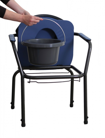 Scaun cu toaleta Aston, cu spatar si suport pentru maini, inaltime ajustabila, greutate maxima 130 Kg, Albastru pukika.ro [1]