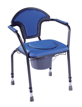 Scaune Toaleta - Scaun cu toaleta Aston, cu spatar si suport pentru maini, inaltime ajustabila, greutate maxima 130 Kg, Albastru pukika.ro