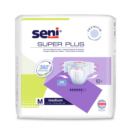 Produse incontinenta adulti - Scutece Adulti Seni Super Plus Medium 7 picaturi, 75 110 cm, 10 Bucăți pukika.ro