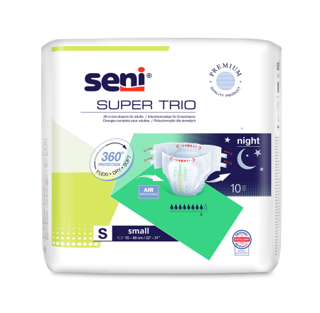 Produse incontinenta adulti - Scutece Adulti Seni Super Trio Small 8 picaturi, 55 80 cm, 10 Bucăți pukika.ro