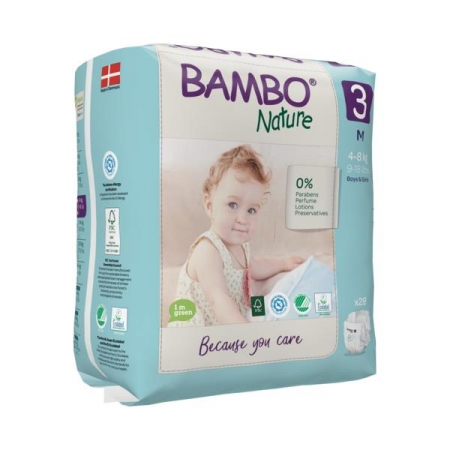 Scutece Bambo Nature, Eco-Friendly, Marimea 3, 4-8 kg, 28 bucati [2]