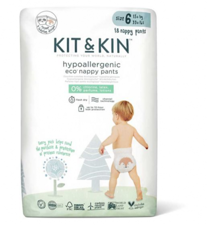 Promotii - Scutece chilotel Hipoalergenice Eco Kit&Kin Pull Up XL, Marimea 6, 18+ kg, 18 bucati