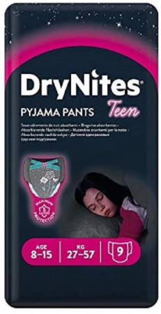 Pentru bebelusi - Scutece chilotel Huggies DryNites, Girl, Marimea 9, 27-57 kg, 9 bucati