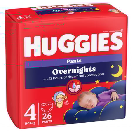 Scutece Si Chilotei - Scutece chilotel Huggies Elite Soft Overnight,Nr.4, 9-14 kg, 26 buc