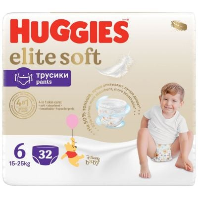 Pentru bebelusi - Scutece chilotel Huggies Elite Soft Pants Mega marimea 6, 15-25 kg, 32 bucati