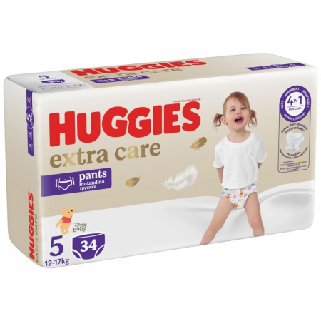 Pentru bebelusi - Scutece chilotel Huggies Extra Care Pants, Nr. 5, 12-17 kg, 34 buc