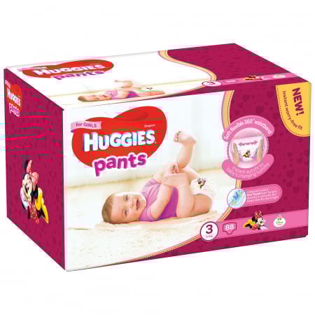 Pentru bebelusi - Scutece chilotel Huggies Pants, Girl, Marimea 3, 6-11 kg, 88 bucati_EOL