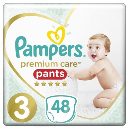 Scutece -chilotel Pampers Premium Care Pants, Marimea 3, 6-11kg, 48 bucati