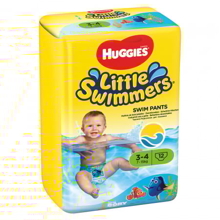 Scutece Si Chilotei - Scutece chilotel pentru apa Huggies Dory Little Swimmers, Marimea 3-4, 7-15 kg, 12 bucati