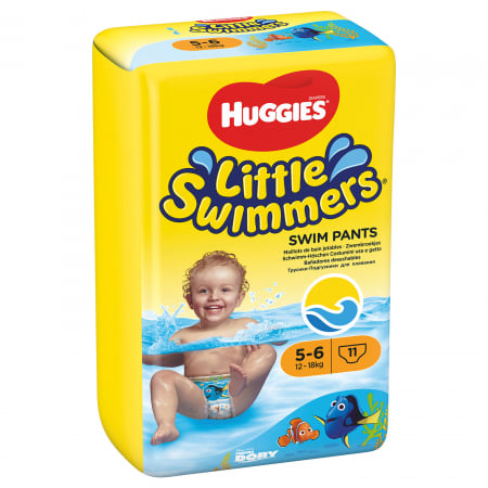 Scutece Si Chilotei - Scutece chilotel pentru apa Huggies Dory Little Swimmers, Marimea 5-6, 12-18 kg, 11 bucati