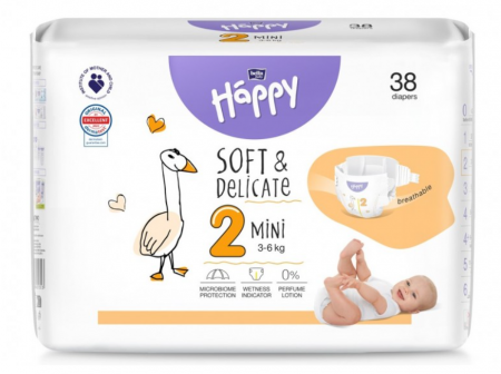 Promotii - Scutece copii Happy Solf & Delicate Mini,Nr.2,3-6 kg,38 buc