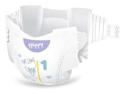 Scutece copii Happy Solf & Delicate New Born,Nr.1, 2-5 kg, 82 buc [1]