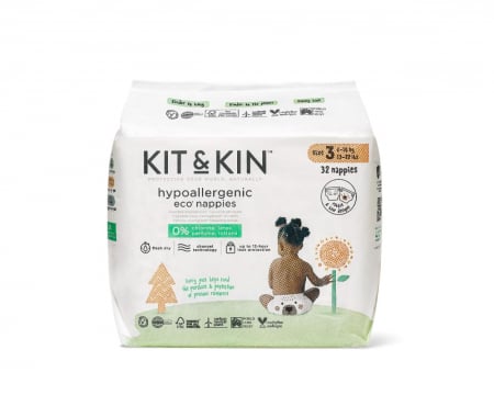 Pentru bebelusi - Scutece Hipoalergenice Eco Kit&Kin, Marimea 3, 6-10 kg , 32 buc