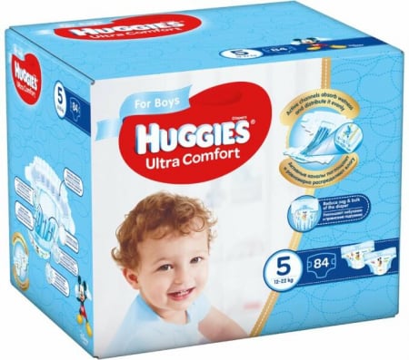 Promotii - Scutece Huggies Ultra Comfort Box, Baieti, Marimea 5, 12-22 kg, 84 bucati