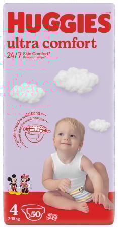 Promotii - Scutece Huggies Ultra Comfort Jumbo, Marimea 4, 7-18 kg, 50 bucati
