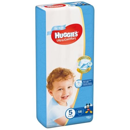 Pentru bebelusi - Scutece Huggies Ultra Comfort, Boy, Marimea 5, 12-22 kg, 56 bucati