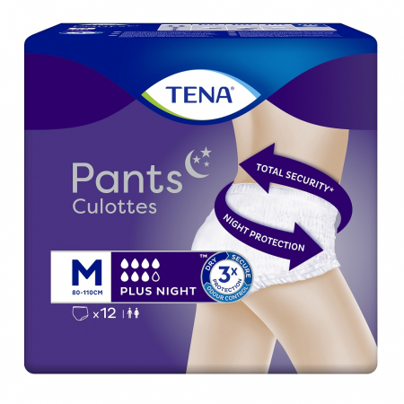 Scutece Incontinenta Tip Chilot Tena Plus Night M, 12 bucati [0]