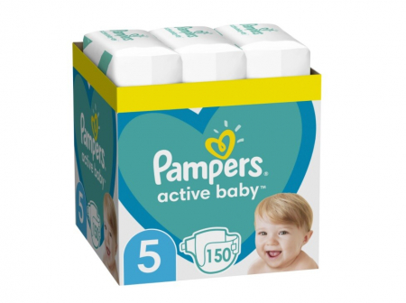 Pentru bebelusi - Scutece Pampers Active Baby Marimea 5, 11 - 16 Kg, 150 Bucati