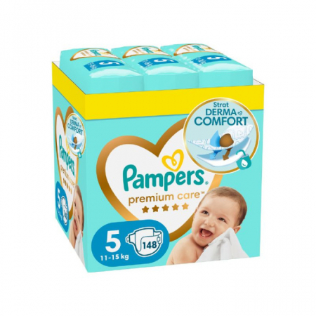 Pentru bebelusi - Scutece Pampers Premium Care Marimea 5, 11 - 16 Kg, 148 Bucati