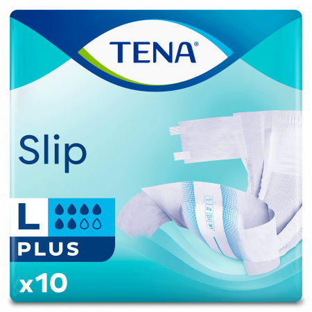 Promotii - Scutece pentru incontinenta adulti Tena Slip Plus, marime L, 10 bucati
