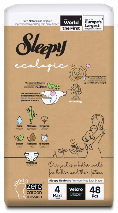 Promotii - Scutece Sleepy Ecologic Double, Marimea 4, 7-14 kg, 48 bucati