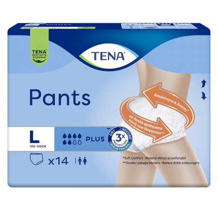 Produse incontinenta adulti - Scutece tip chilot pentru incontinenta adulti, Tena Pants Plus, marime L, 14 bucati
