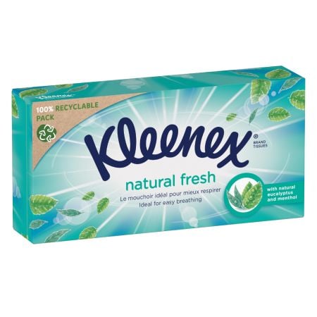 Igiena Si Ingrijire - Servetele igienice uscate Kleenex BOX Natural Fresh, 1 cutie, 64 bucati