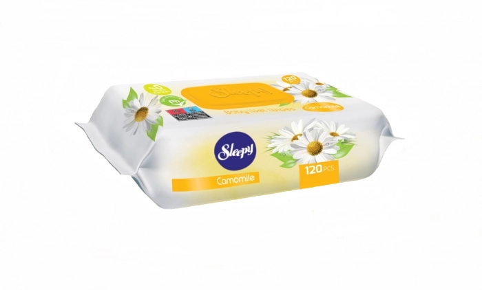 Servetele Umede Bebelusi - Servetele umede bebelusi Sleepy Camomile, cu aroma de Musetel, 1 pachet, 120 bucati