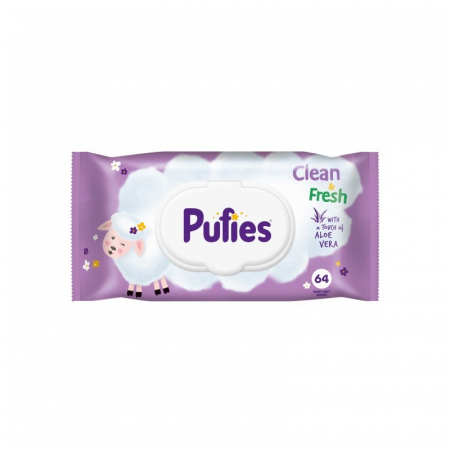 Servetele Umede Bebelusi - Servetele Umede Pufies Aloe Vera, 64 buc