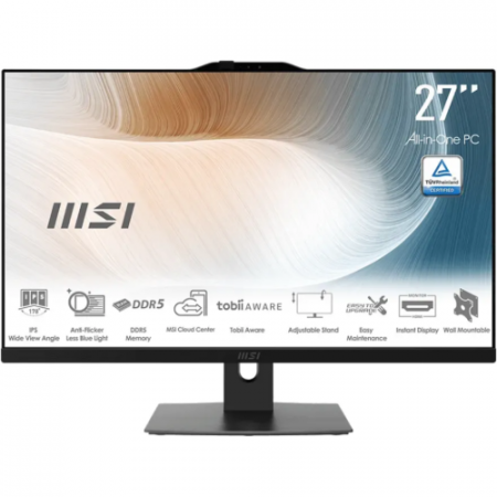 Promotii - Sistem All In One PC MSI Modern, 27" Full HD, Intel® Core™ 5 120U pana la 5 GHz, 8 GB RAM DDR5 5600, 512 GB SSD, Intel Graphics, Windows 11 Pro, Black