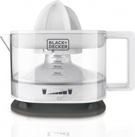 Storcătoare Citrice - Storcător Citrice Electric Black+Decker BXCJ25E (ES9240060B), 25 W, Auto‑Reverse, Pulpă Reglabilă, 350 ml, Alb pukika.ro