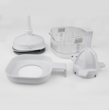 Storcător Citrice Electric Black+Decker BXCJ25E (ES9240060B), 25 W, Auto‑Reverse, Pulpă Reglabilă, 350 ml, Alb pukika.ro [2]