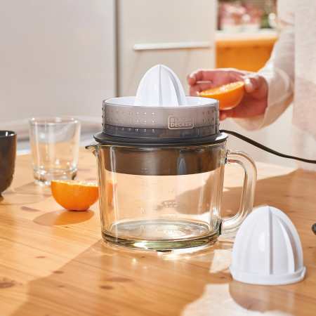 Storcător Citrice Electric Black+Decker BXCJ30E (ES9240070B), 30 W, 1 L, 2 Conuri, Filtru Reglabil, Negru pukika.ro [6]
