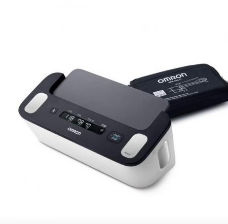 Ingrijire Adulti - Tensiometru automat Omron de brat, cu afisaj si Bluetooth, masurarea tensiunii arteriale si a pulsului, Alb/Gri pukika.ro