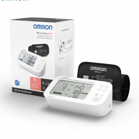 Promotii - Tensiometru automat Omron M6 pentru brat, cu afisaj digital, masurarea tensiunii arteriale si a pulsului, Alb/Negru pukika.ro