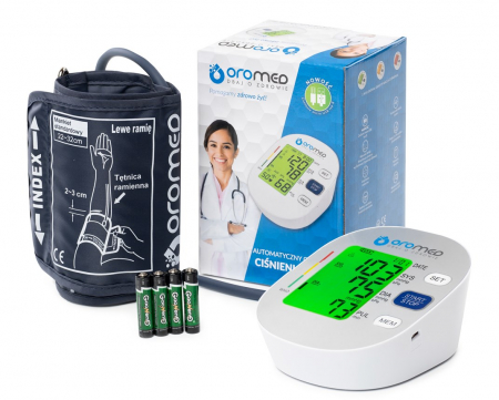 Tensiometre - Tensiometru automat Oromed de brat, cu afisaj, masurarea tensiunii arteriale si a pulsului, detectarea aritmiei, Alb/Gri pukika.ro