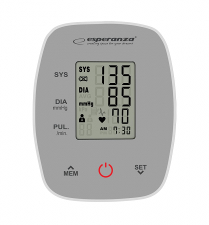 Tensiometru Esperanza automat pentru brat, cu afisaj digital, masurarea tensiunii arteriale si a pulsului, Gri pukika.ro [2]