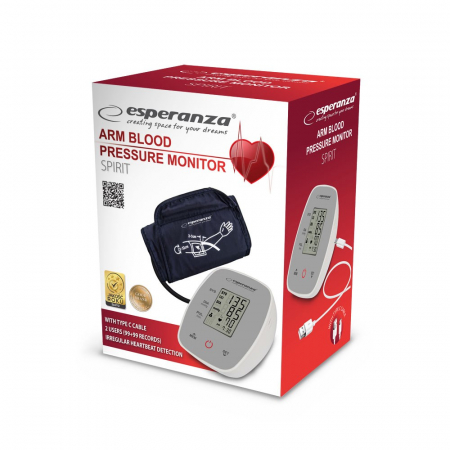 Tensiometru Esperanza automat pentru brat, cu afisaj digital, masurarea tensiunii arteriale si a pulsului, Gri pukika.ro [3]