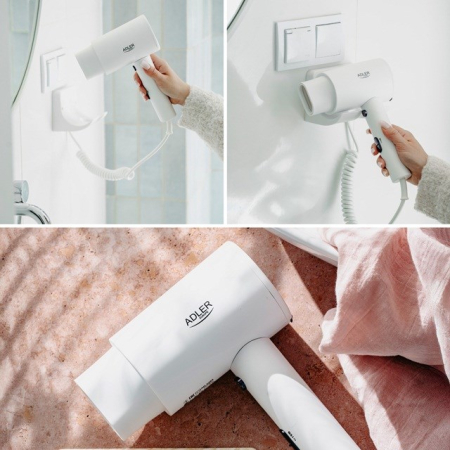 Uscător de Păr Adler AD, montare perete, 2000 W, 1 viteză, 3 trepte temperatură, aer rece, Alb pukika.ro [8]