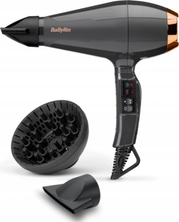 Promotii - Uscător de Păr BaByliss 6719DE, 2200 W, 3 trepte temperatură, 2 viteze, difuzor, Negru pukika.ro