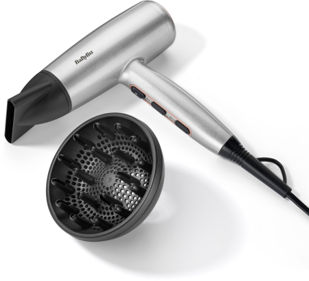 Uscător de Păr BaByliss Cosmos, 2100 W, 2 viteze, 3 trepte temperatură, difuzor, Gri pukika.ro [3]