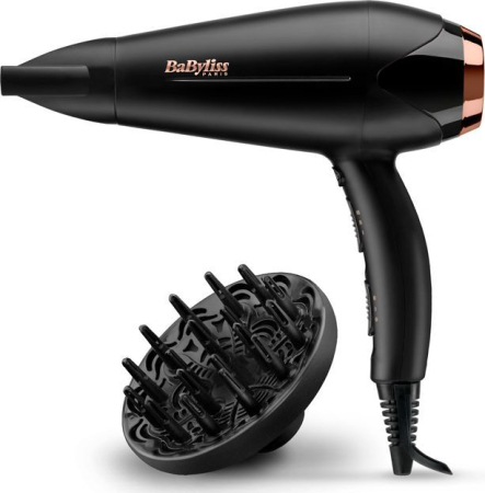 Promotii - Uscător de Păr Babyliss D570DE, 2200 W, 3 trepte temperatură, 2 viteze, difuzor, Negru pukika.ro
