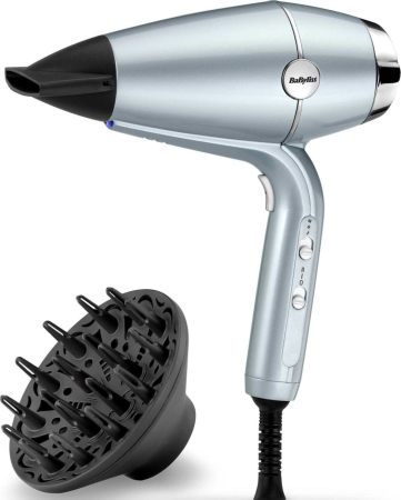 Uscătoare de Păr - Uscător de Păr BaByliss Hydro-Fusion, 2100 W, 2 viteze, 3 trepte temperatură, difuzor, Gri pukika.ro