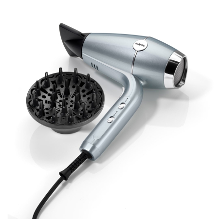 Uscător de Păr BaByliss Hydro-Fusion, 2100 W, 2 viteze, 3 trepte temperatură, difuzor, Gri pukika.ro [2]