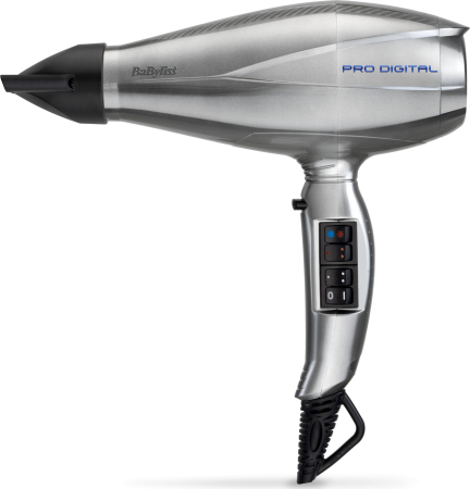 Alte produse - Uscător de Păr BaByliss Pro Digital 6000E, 2200 W, 4 trepte temperatură, difuzor, Gri pukika.ro